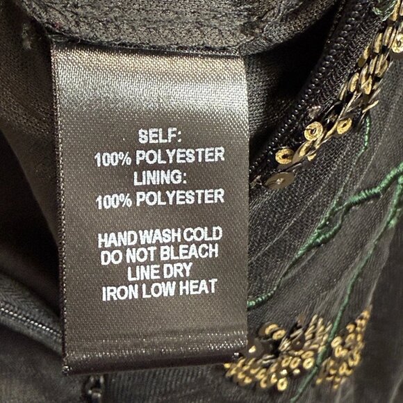 Lulus Mini Dress Womens L Black Rue Floral Embroidered Sequin Sleeveless Bodycon - Picture 10 of 10